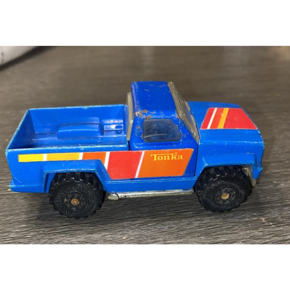 1978 Vintage Blue Tonka 4x4 Pickup Truck-Made in Mexico-Plastic/Metal